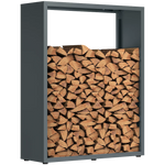 Firewood Rack Galvanized Steel Weather-Resistant Adjustable Feet