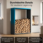 Firewood Rack Galvanized Steel Weather-Resistant Adjustable Feet
