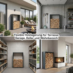 Firewood Rack Galvanized Steel Weather-Resistant Adjustable Feet