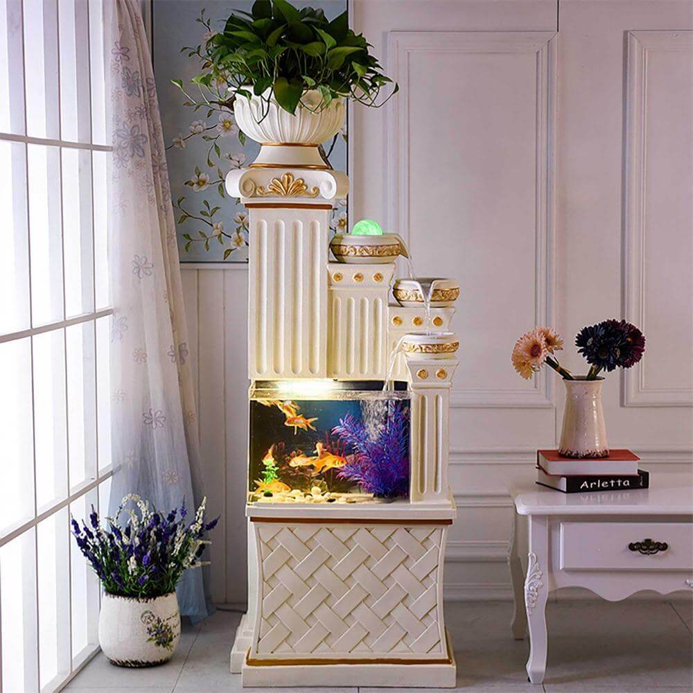 Fish Tank Roman Style White Finish