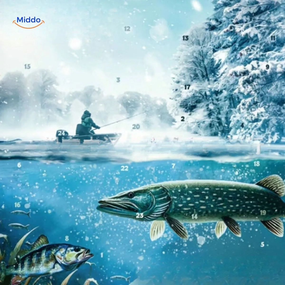 Fishing Advent Calendar 24 Accessories Reusable、】【