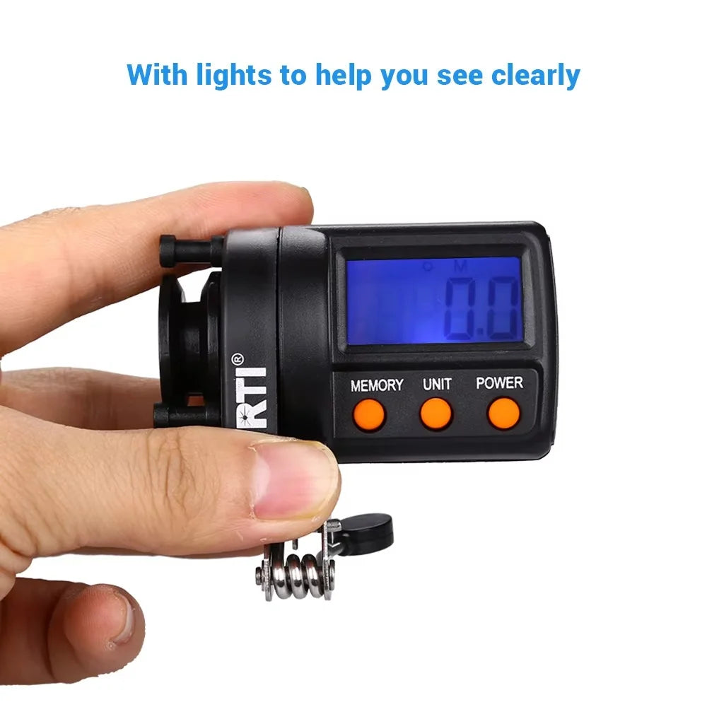 Fishing Line Counter LED Display Memory Clip-On Clamp