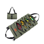 Fishing Reel Storage Bag Thick Canvas Grid Organizer Zippered