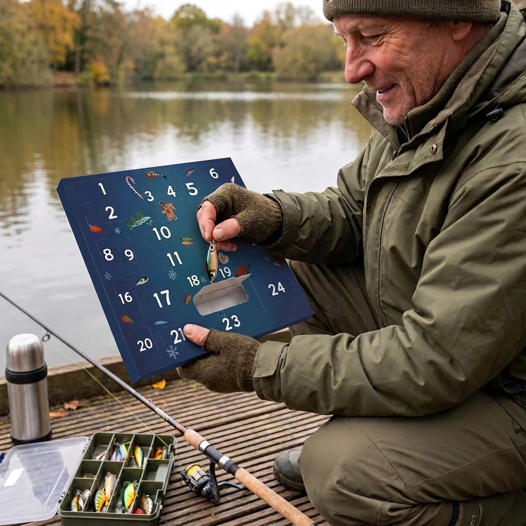 Fishing Tackle Advent Calendar 24 Compartments Assorted Lures