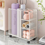 Fitness Equipment Storage Cart Rolling Mesh Shelves Locking Casters