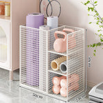 Fitness Equipment Storage Cart Rolling Mesh Vertical Mat Slot & Shelves