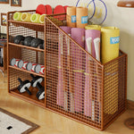 Fitness Equipment Storage Rack Vertical Mesh Multi-Compartment