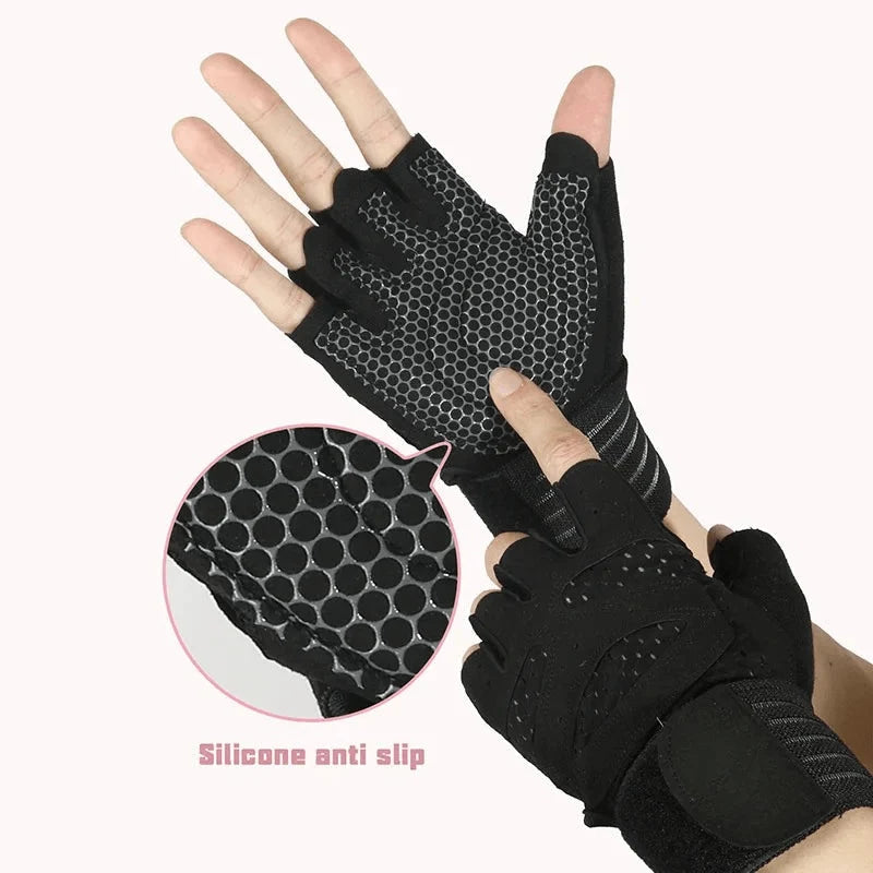 Fitness Gloves Non-Slip Grip Breathable Mesh Comfortable Fit