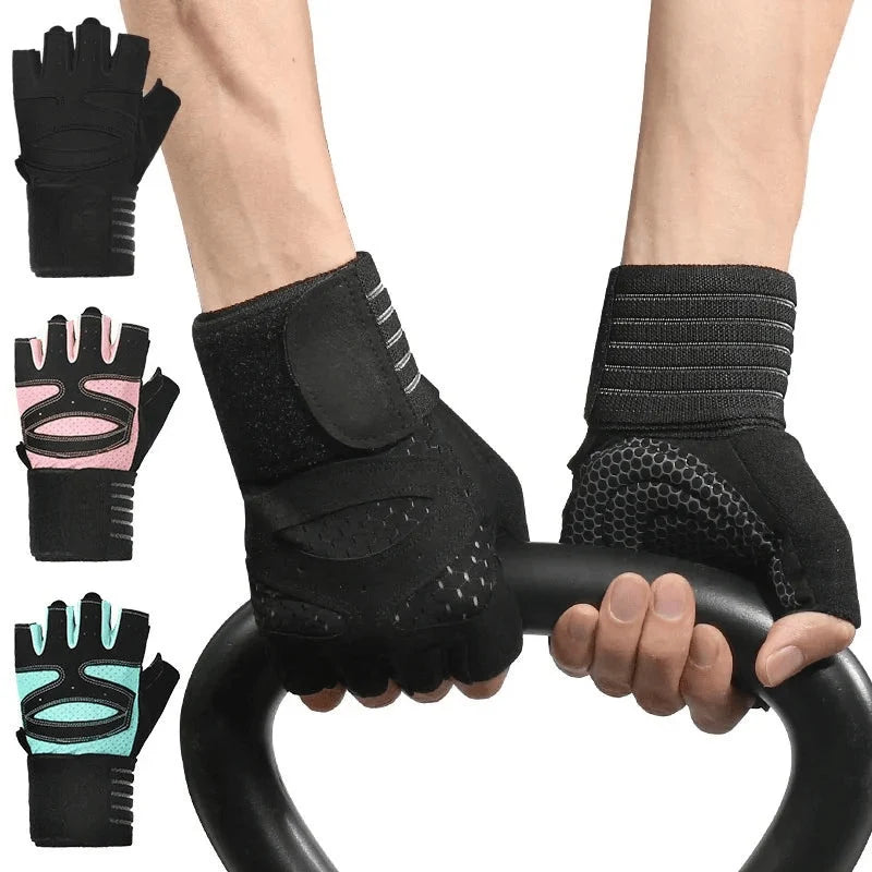 Fitness Gloves Non-Slip Grip Breathable Mesh Comfortable Fit