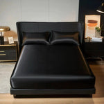 Fitted Sheet Cooling Ice Silk Satin All-Around Elastic Fit