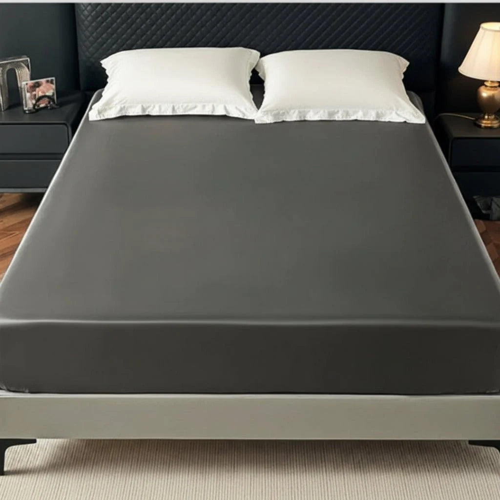 Fitted Sheet Cooling Ice Silk Satin All-Around Elastic Fit