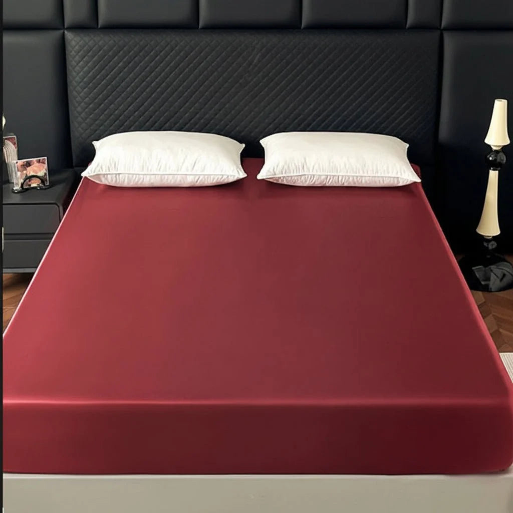 Fitted Sheet Cooling Ice Silk Satin All-Around Elastic Fit