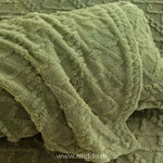 Fitted Sheet Set Velour Fleece Warmth All-Around Elastic Includes Pillowcases