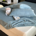 Fitted Sheet Set Velvety Microfiber Deep Pocket & Pillowcases