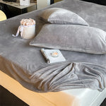 Fitted Sheet Set Velvety Microfiber Deep Pocket & Pillowcases