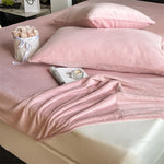 Fitted Sheet Set Velvety Microfiber Deep Pocket & Pillowcases
