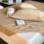Fitted Sheet Set Velvety Microfiber Deep Pocket & Pillowcases