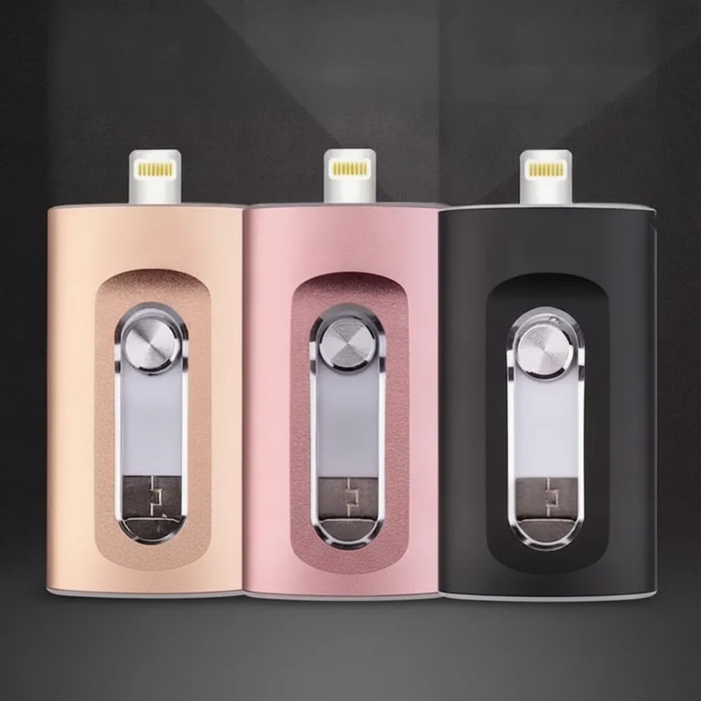 Flash Drive 3-in-1 Lightning USB-C USB-A Connectors
