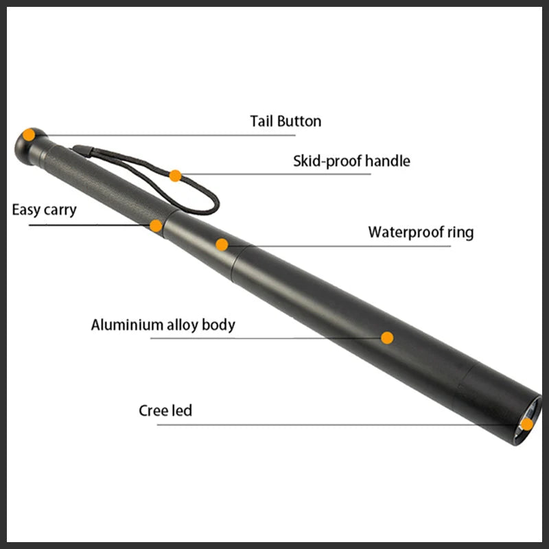 Flashlight Baseball Bat Design Aluminum Alloy Three Modes