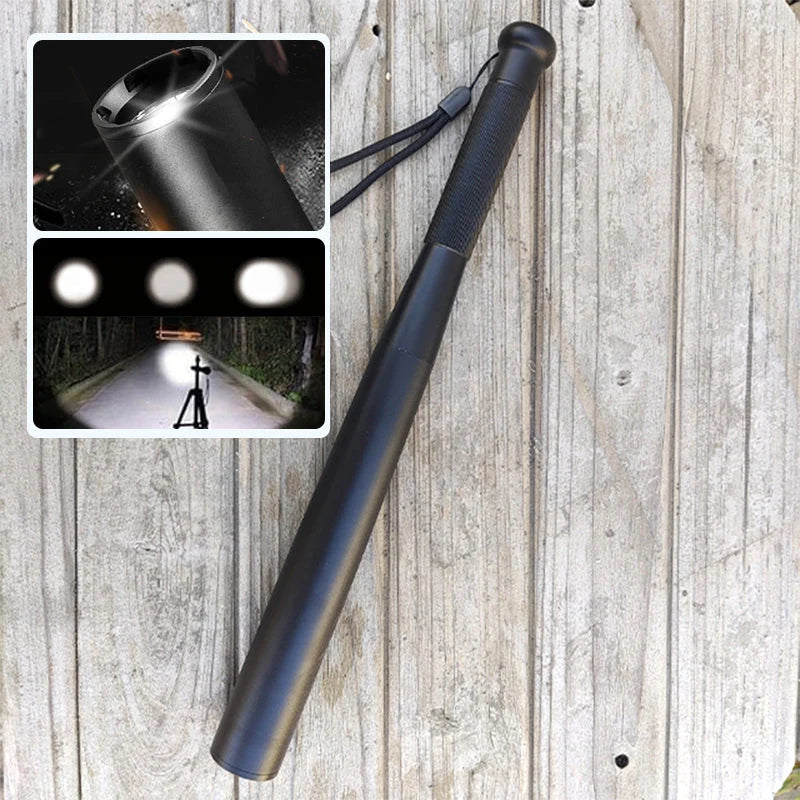 Flashlight Baseball Bat Shape Aluminum Alloy Three Modes