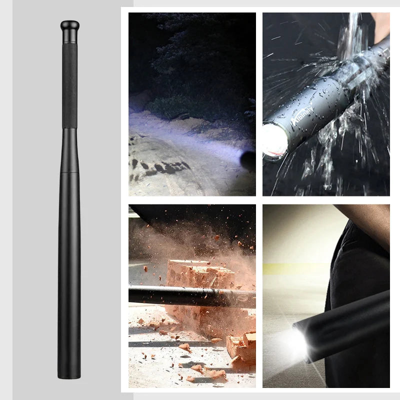 Flashlight Baseball Bat Shape Aluminum Alloy Three Modes