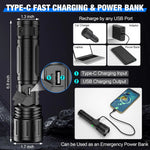 Flashlight Rechargeable Waterproof Power Bank Function
