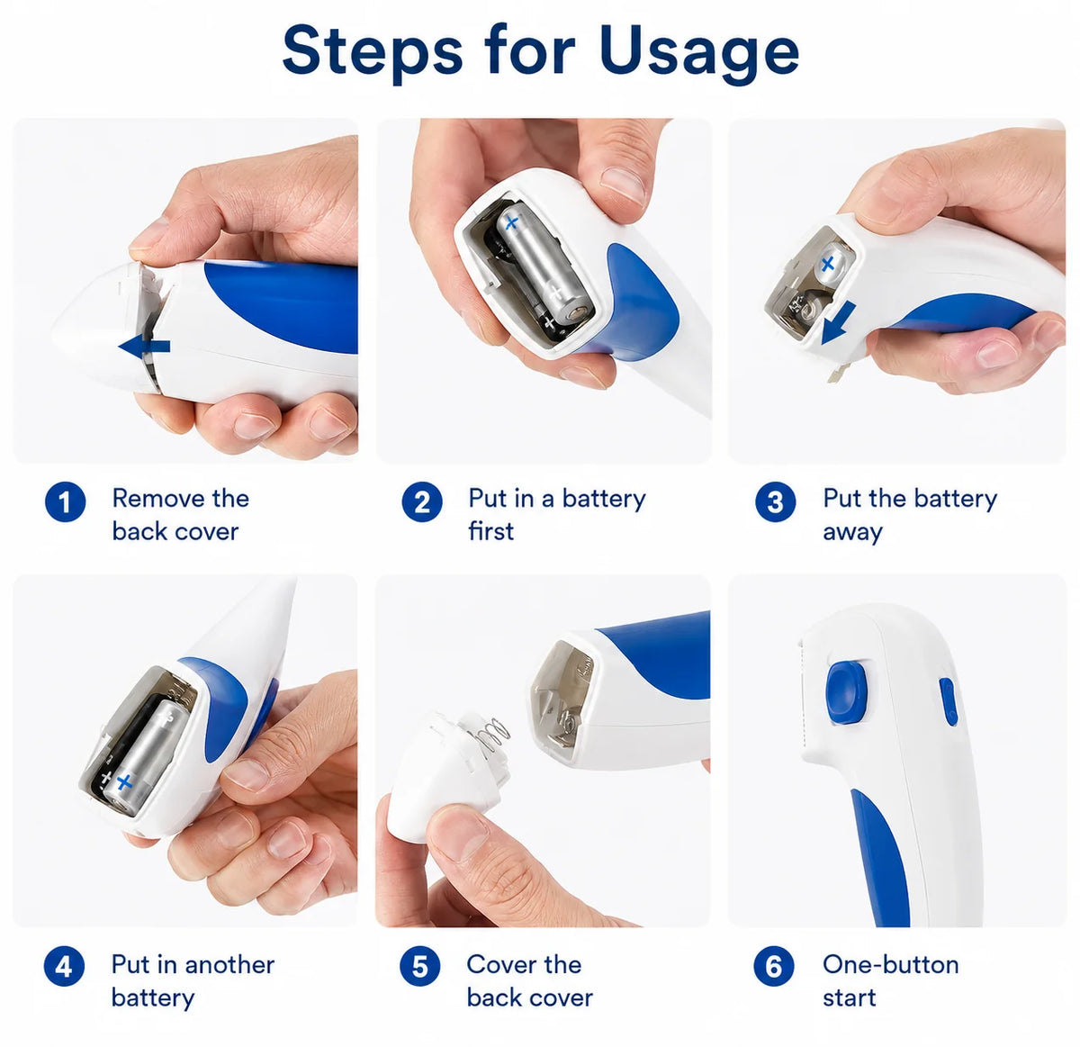 Flea Comb Battery-Powered Detachable Stainless Steel
