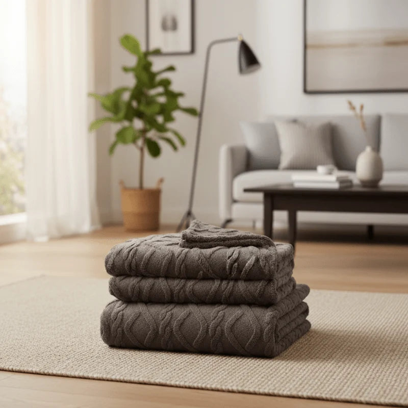 Fleece Blanket Double-Layer Breathable Machine-Washable