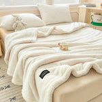 Fleece Blanket Double-Layer Lambskin Plush & Cozy Warmth