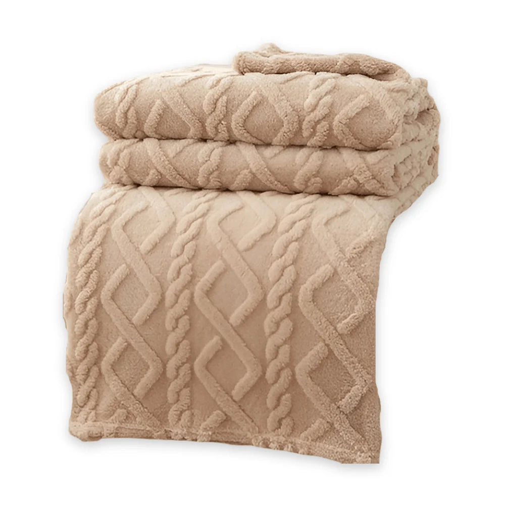 Fleece Blanket Double-Layer Machine-Washable Pilling-Resistant