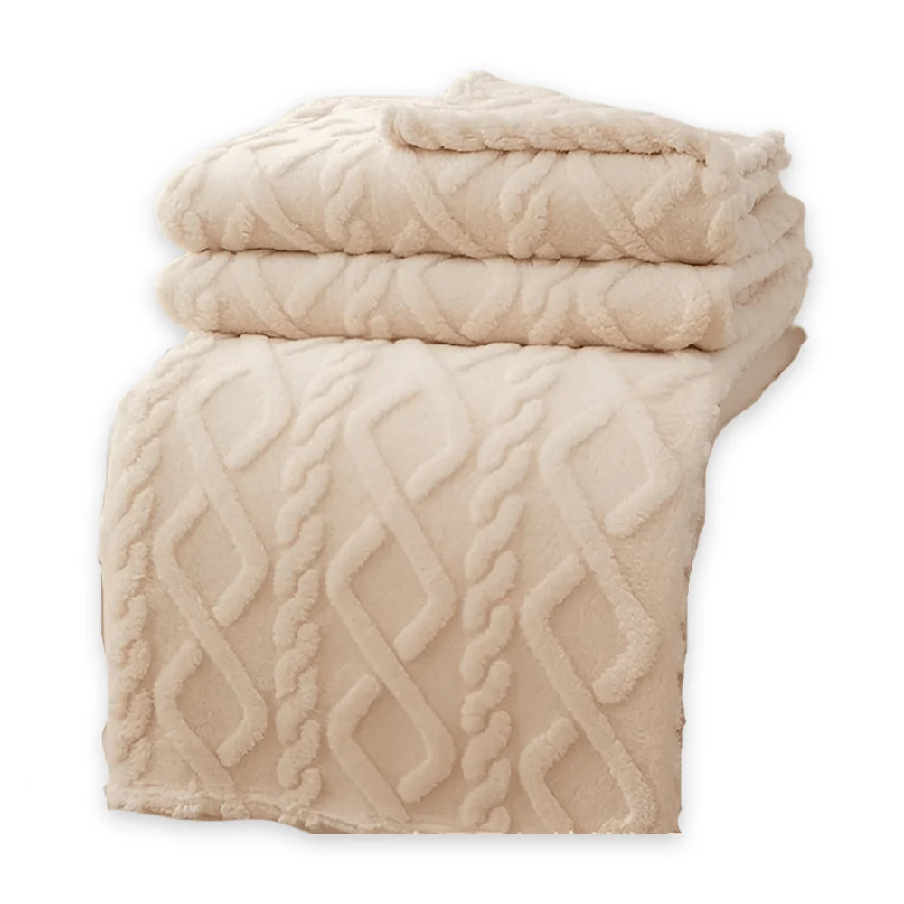 Fleece Blanket Double-Layer Machine-Washable Pilling-Resistant