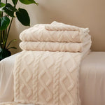 Fleece Blanket Double-Layer Machine-Washable Pilling-Resistant