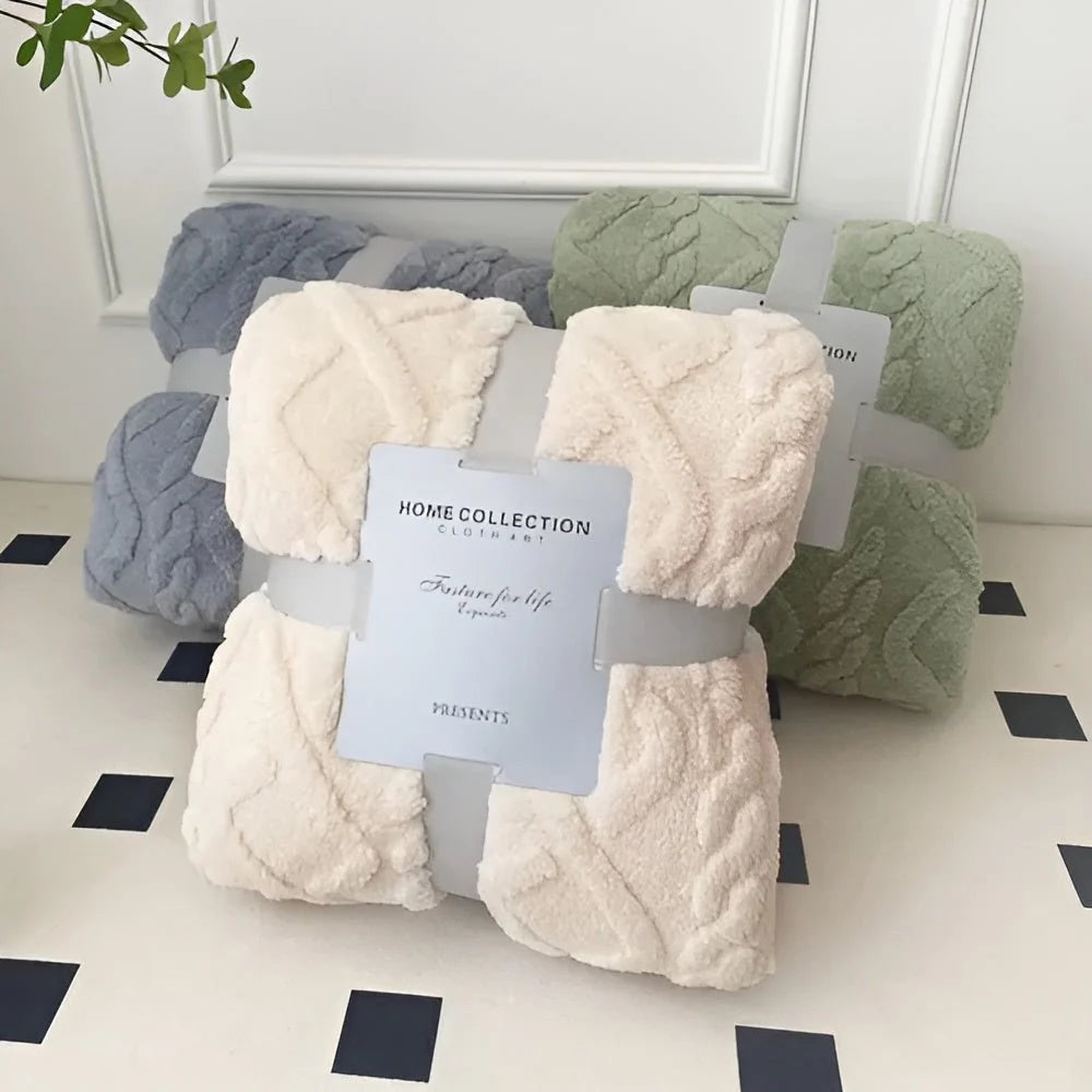 Fleece Blanket Double-Layer Machine-Washable Pilling-Resistant