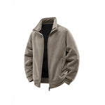 Fleece Jacket Double-Layer Teddy Lined High Collar Zipper Pockets