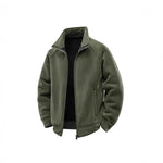 Fleece Jacket Double-Layer Teddy Lined High Collar Zipper Pockets