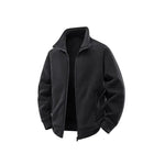 Fleece Jacket Double-Layer Teddy Lined High Collar Zipper Pockets