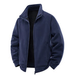 Fleece Jacket Double-Layer Teddy Lined High Collar Zipper Pockets