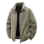 Fleece Jacket Double-Layer Teddy Lined High Collar Zipper Pockets