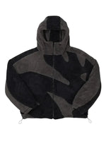 Fleece Jacket Hooded Zip-Front Adjustable Drawstring Hem