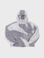 Fleece Jacket Hooded Zip-Front Adjustable Drawstring Hem