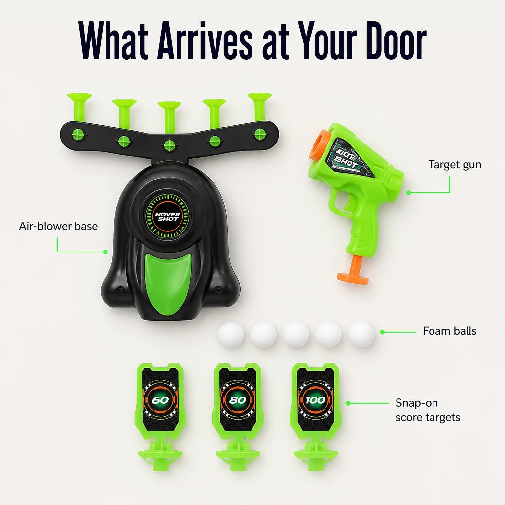 Floating Ball Shooting Game Air-Powered Score Targets