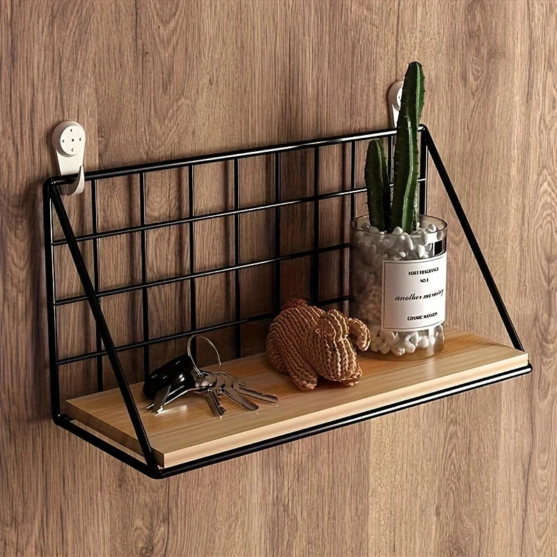 Floating Shelf Iron Drill-Free Installation Space-Saving