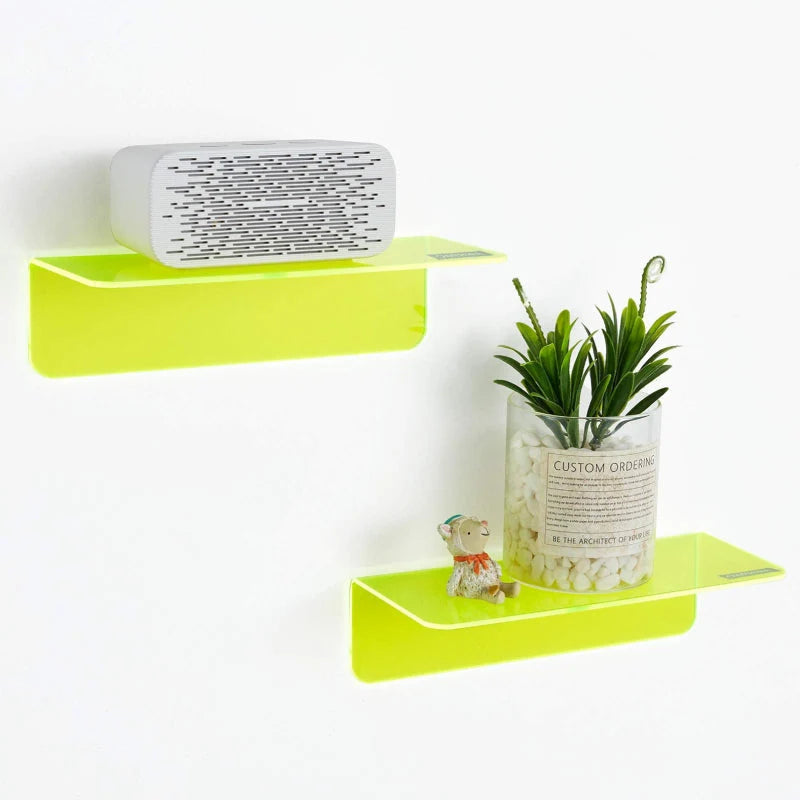 Floating Shelves Acrylic Set of 2 Colorful Design