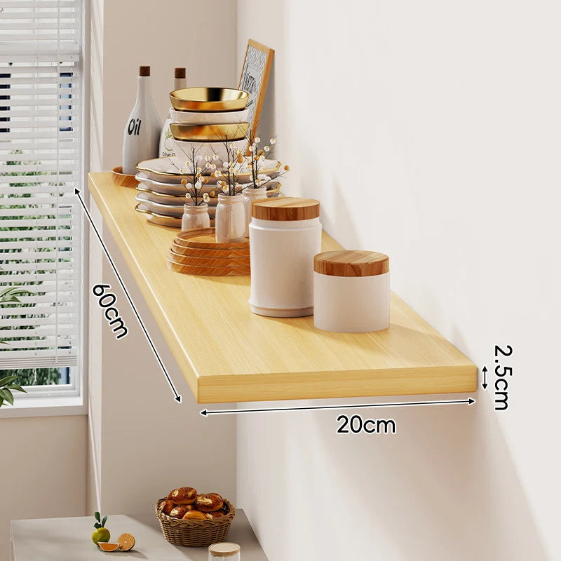 Floating Wall Shelf Wood Grain Concealed Bracket