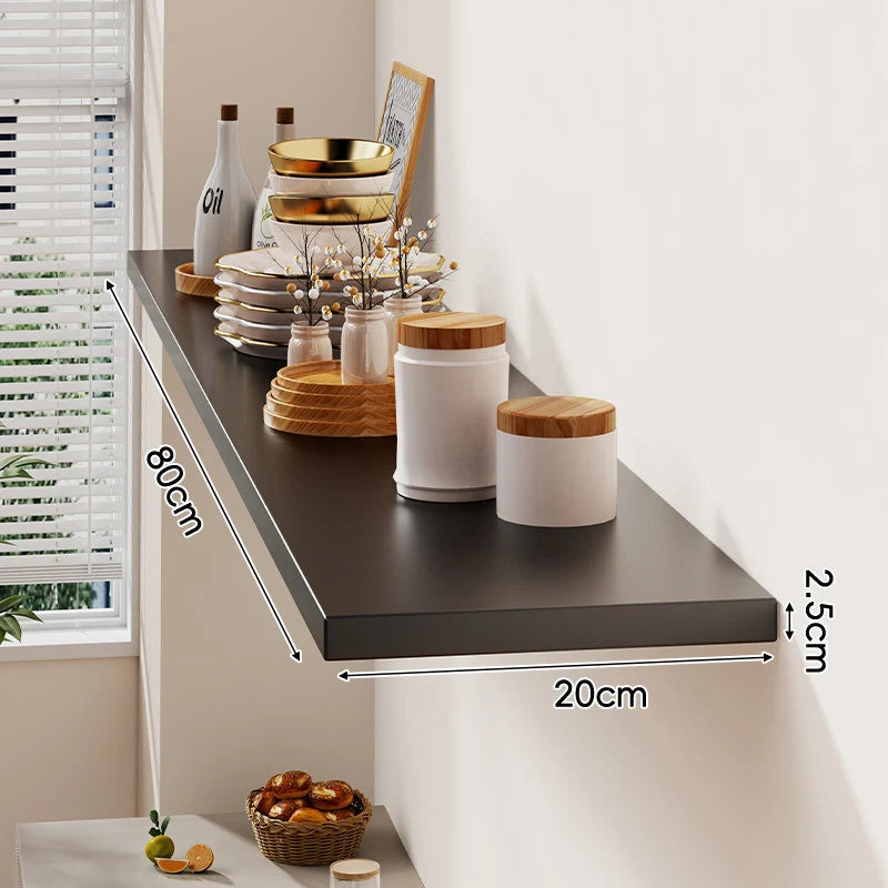 Floating Wall Shelf Wood Grain Concealed Bracket