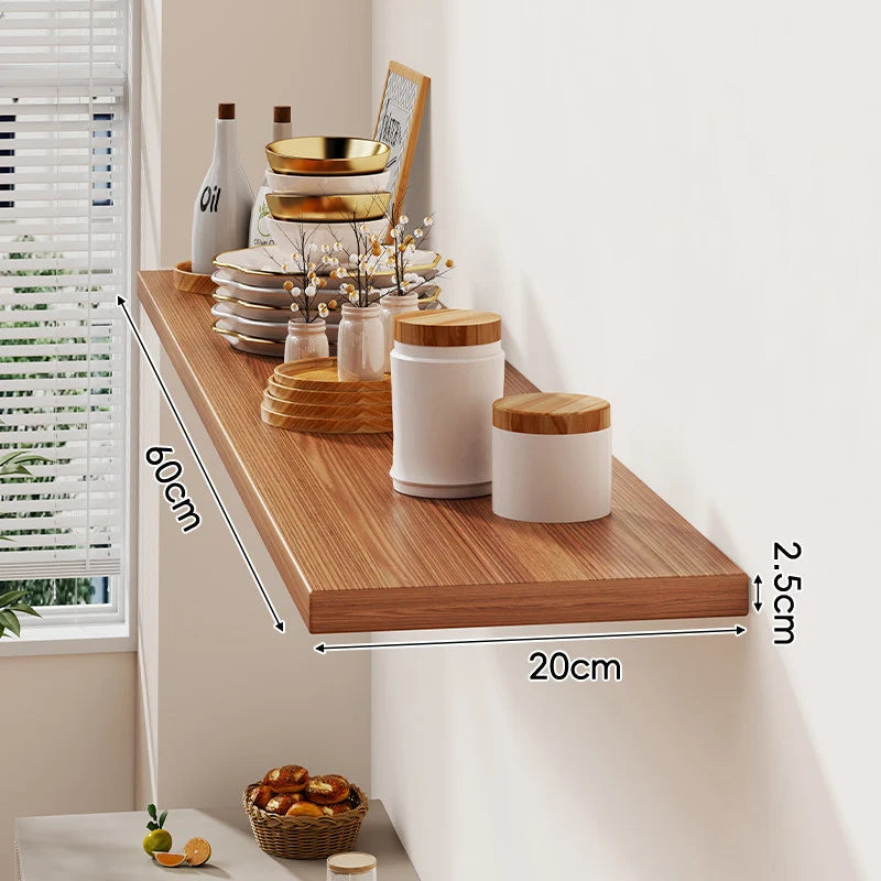 Floating Wall Shelf Wood Grain Concealed Bracket