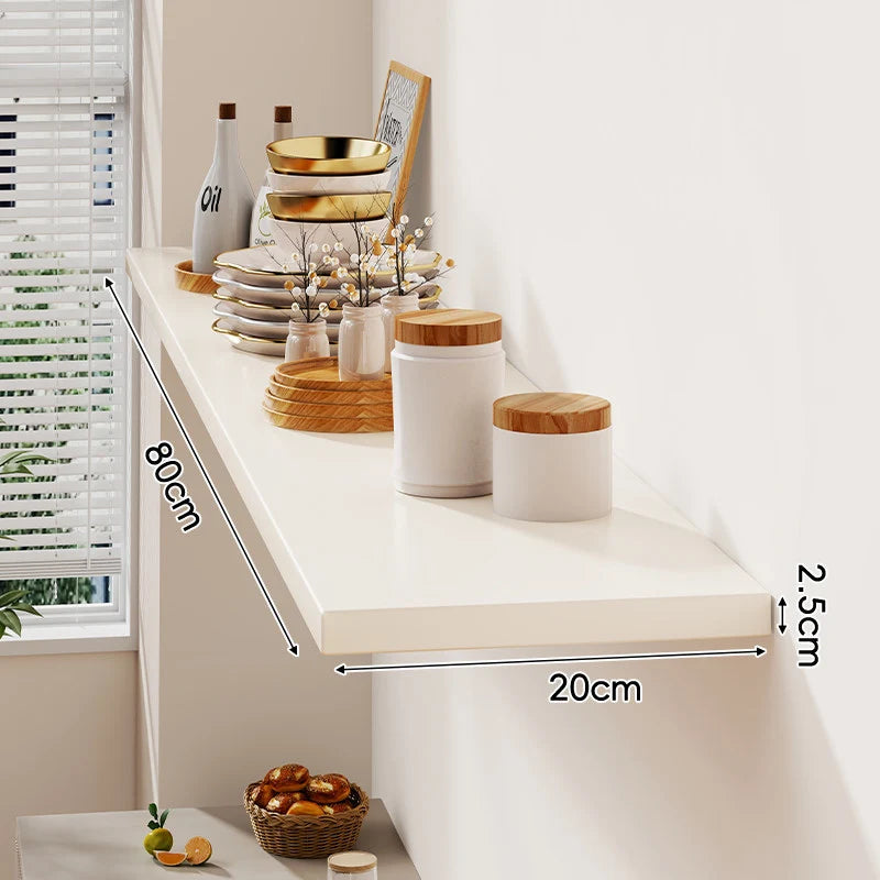 Floating Wall Shelf Wood-Grain Finish Concealed Bracket Slim Profile