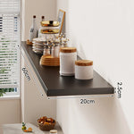 Floating Wall Shelf Wood-Grain Finish Concealed Bracket Slim Profile