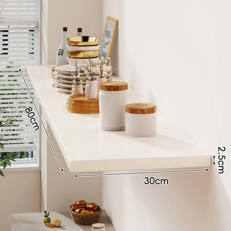 Floating Wall Shelf Wood-Grain Finish Concealed Bracket Slim Profile