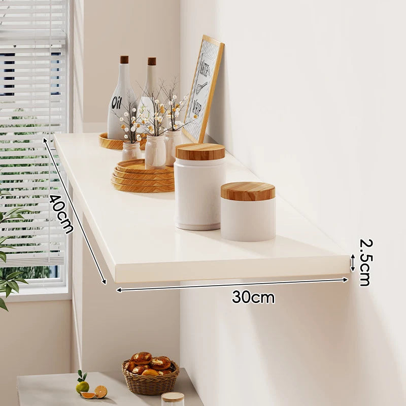 Floating Wall Shelf Wood-Grain Finish Concealed Bracket Slim Profile